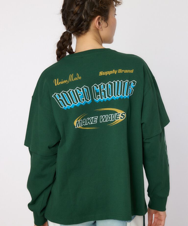 RODEO CROWNS「VintageフェイクレイヤードロングスリーブTシャツ」|Tシャツ・カットソー|D/GRN3