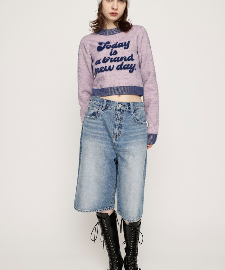SLY「JQ LOGO MINKY CROP KNIT トップス」|ニット・セーター|