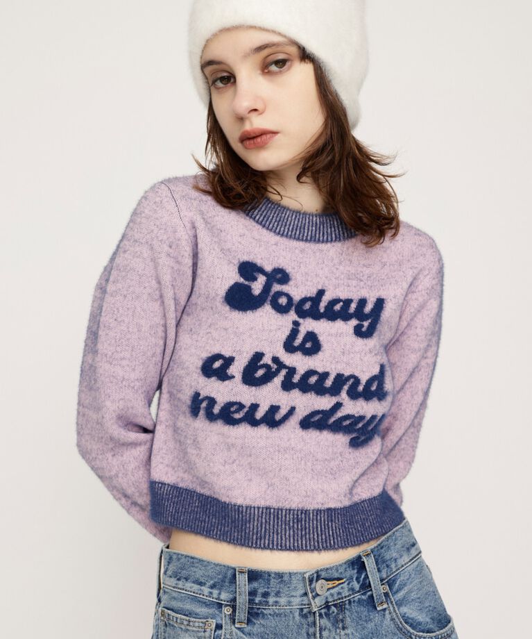 SLY「JQ LOGO MINKY CROP KNIT トップス」|ニット・セーター|