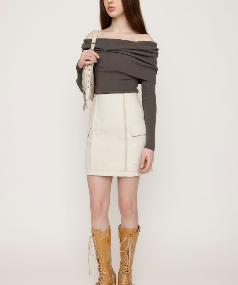 SLY「KERSEY INSIDE OUT ショートスカート」|スカート|