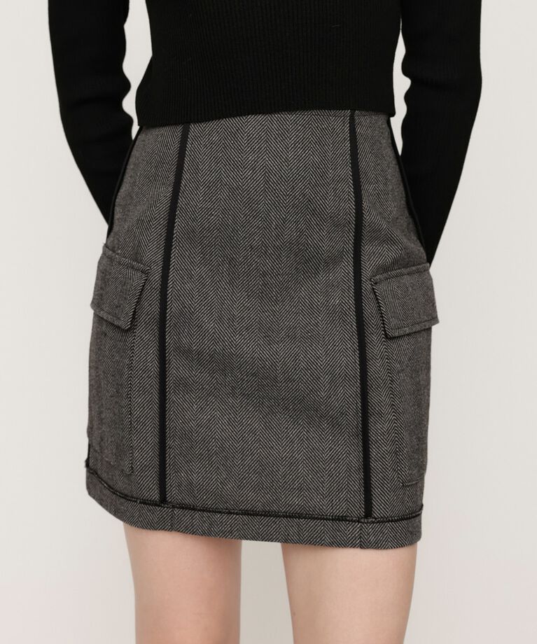SLY「KERSEY INSIDE OUT ショートスカート」|スカート|BLK