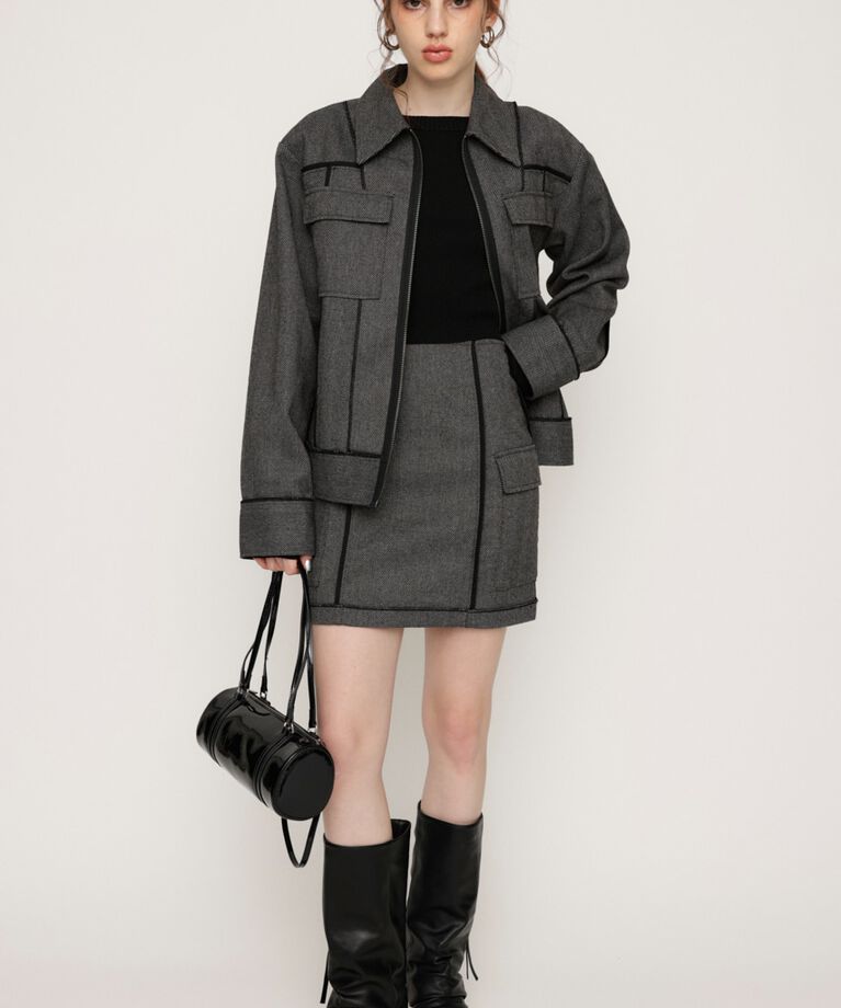SLY「KERSEY INSIDE OUT ショートスカート」|スカート|