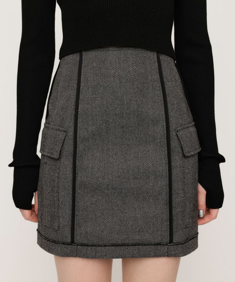 SLY「KERSEY INSIDE OUT ショートスカート」|スカート|