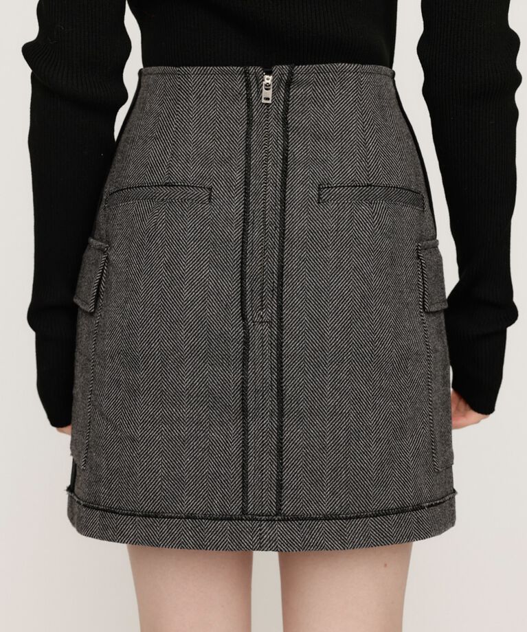 SLY「KERSEY INSIDE OUT ショートスカート」|スカート|