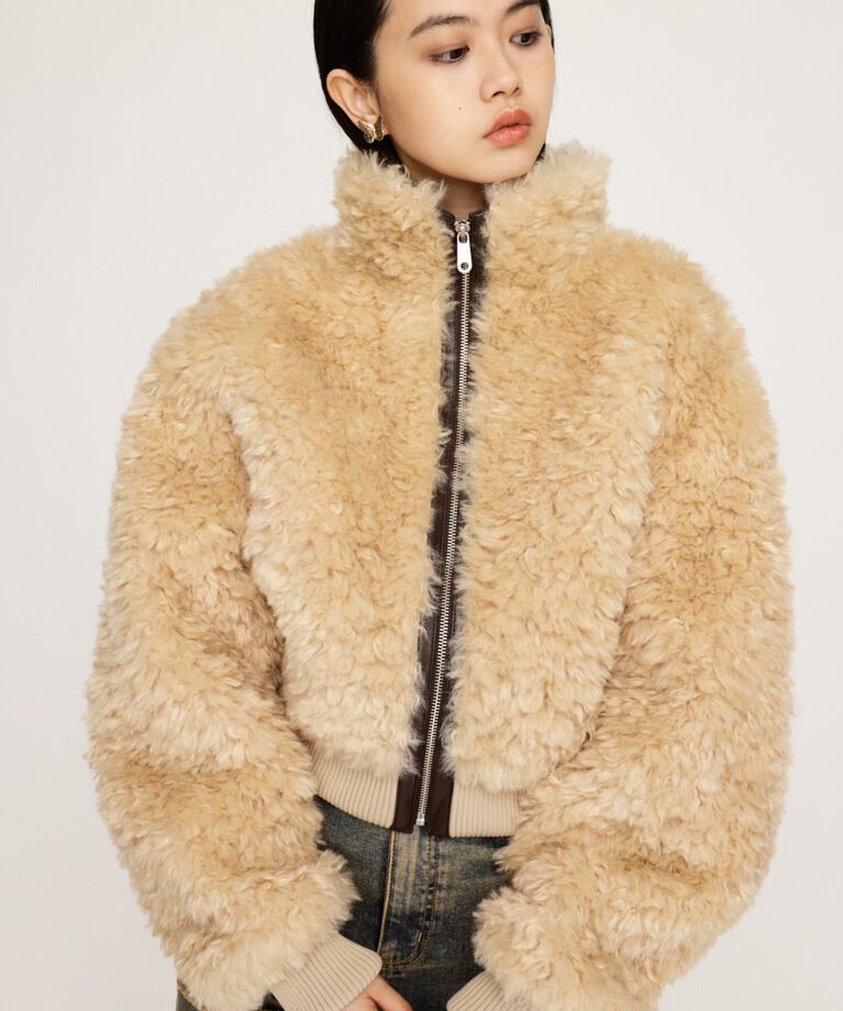 SLY「CURLY BOA CROP ブルゾン」|ブルゾン・スタジャン|
