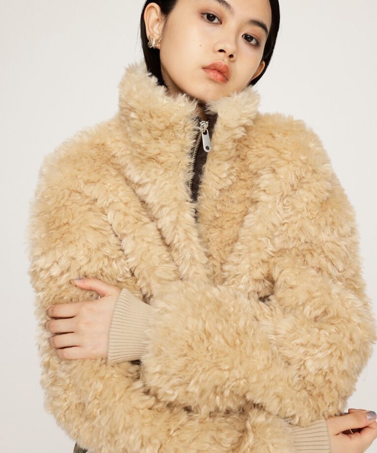 SLY「CURLY BOA CROP ブルゾン」|ブルゾン・スタジャン|