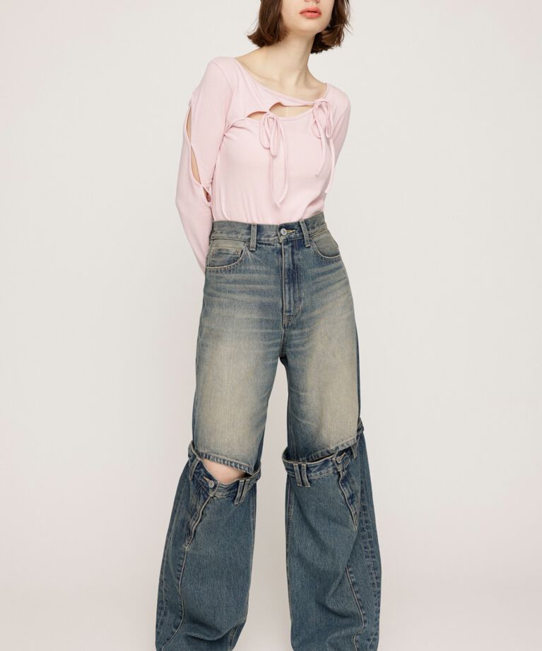 SLY「J／W KNEE DENIM パンツ」|デニム|