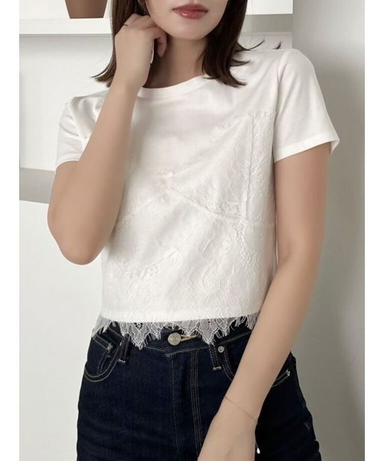 dazzlin「レースキャミレイヤードTシャツ」|Tシャツ・カットソー|