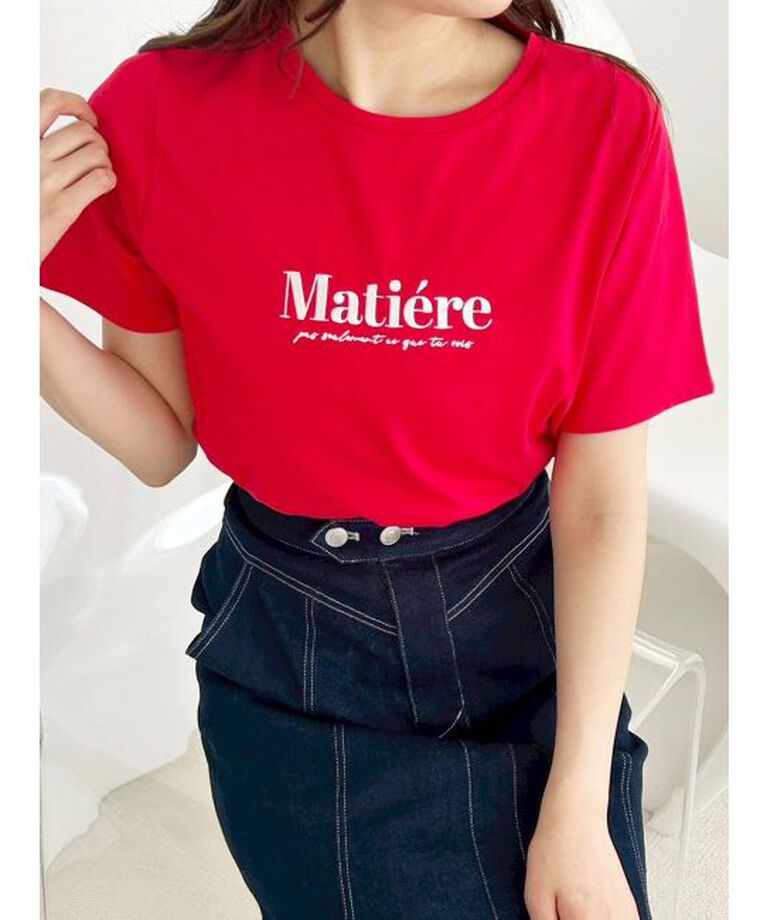 MERCURYDUO「刺繍ロゴTシャツ」|Tシャツ・カットソー|レッド