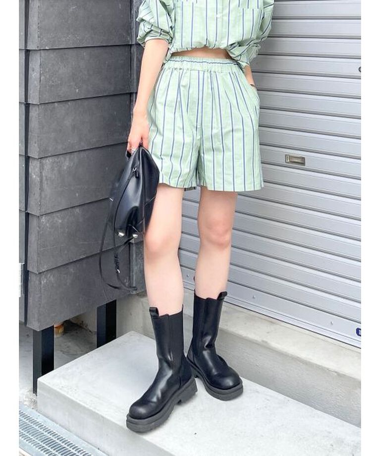 Ungrid「【WEB限定】ストライプラフハーフパンツ」|その他|