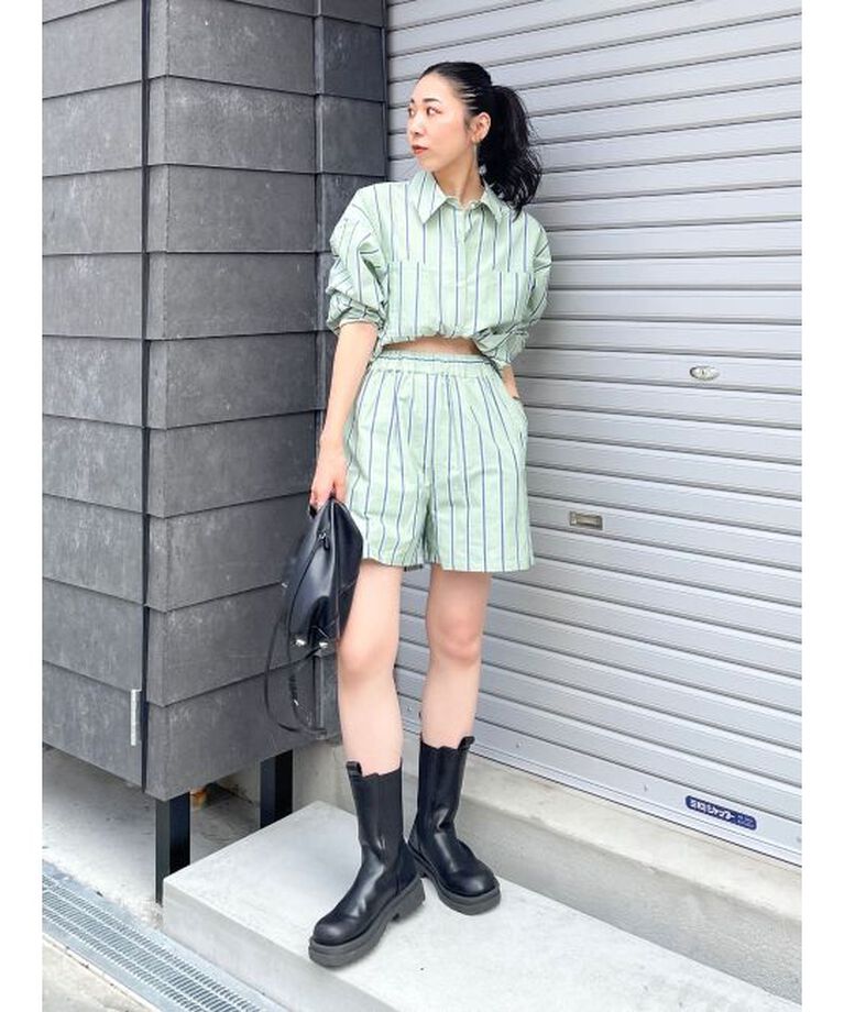 Ungrid「【WEB限定】ストライプラフハーフパンツ」|その他|