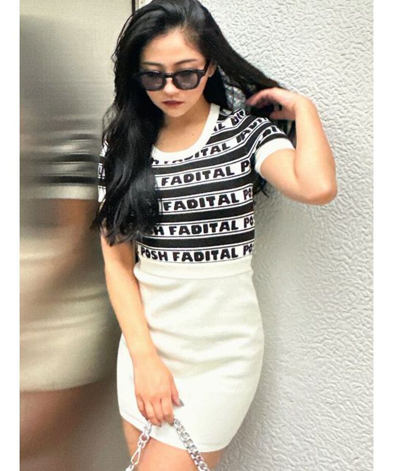 GYDA「POSH FADITAL borderニットワンピース」|ワンピース|