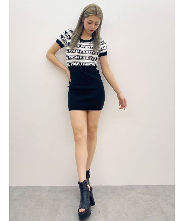 GYDA「POSH FADITAL borderニットワンピース」|ワンピース|
