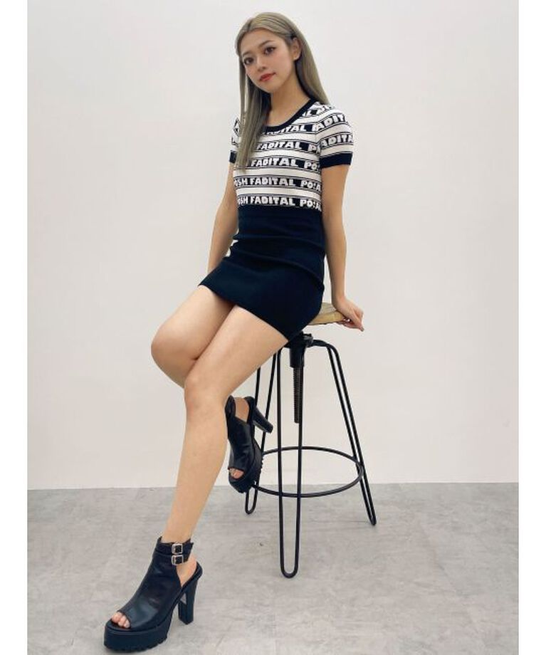 GYDA「POSH FADITAL borderニットワンピース」|ワンピース|
