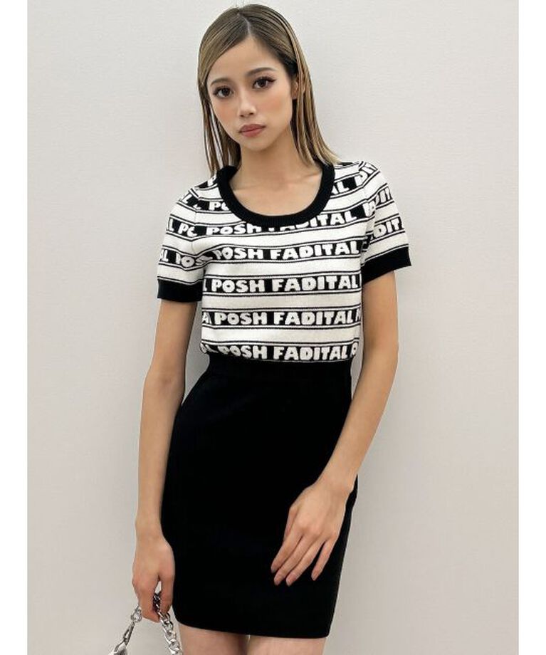 GYDA「POSH FADITAL borderニットワンピース」|ワンピース|