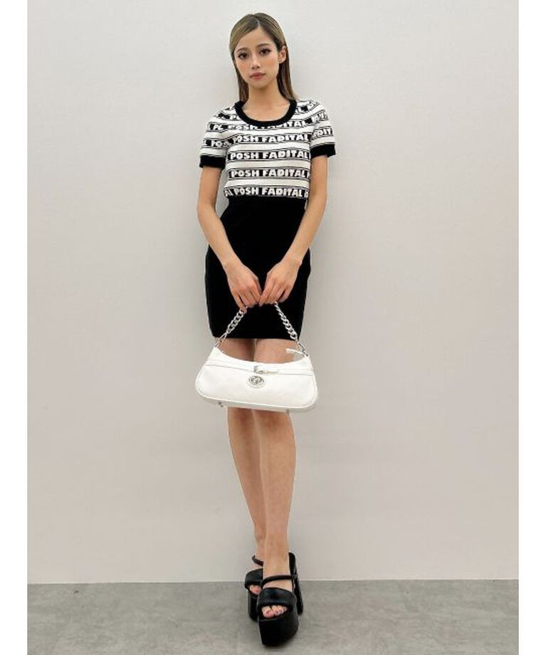GYDA「POSH FADITAL borderニットワンピース」|ワンピース|