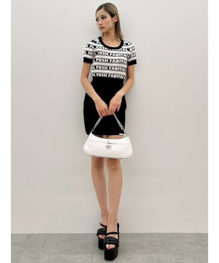 GYDA「POSH FADITAL borderニットワンピース」|ワンピース|