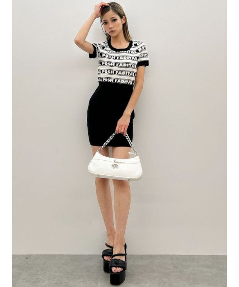 GYDA「POSH FADITAL borderニットワンピース」|ワンピース|