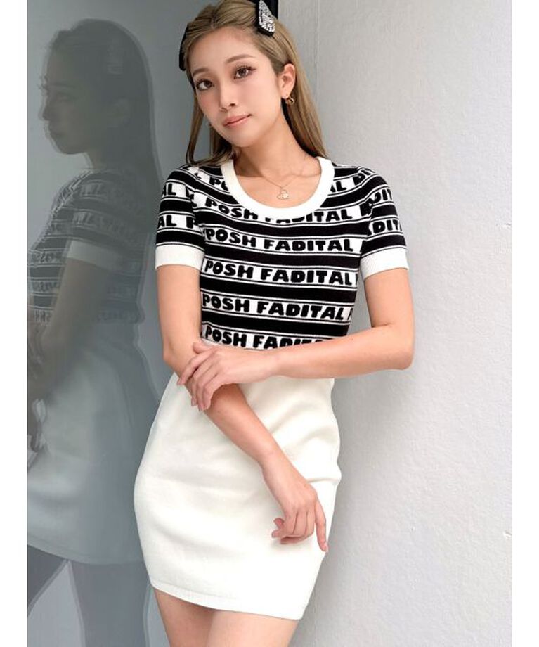 GYDA「POSH FADITAL borderニットワンピース」|ワンピース|