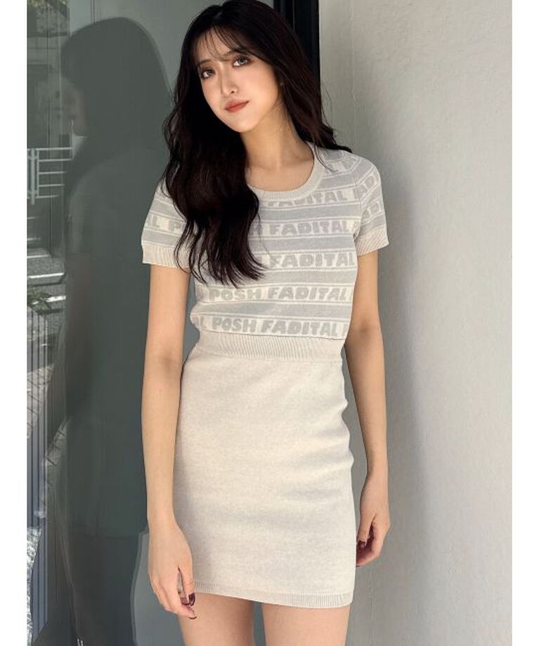 GYDA「POSH FADITAL borderニットワンピース」|ワンピース|