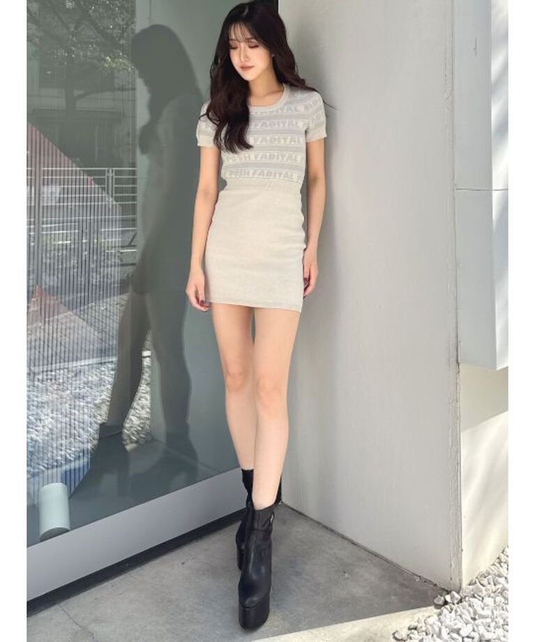GYDA「POSH FADITAL borderニットワンピース」|ワンピース|
