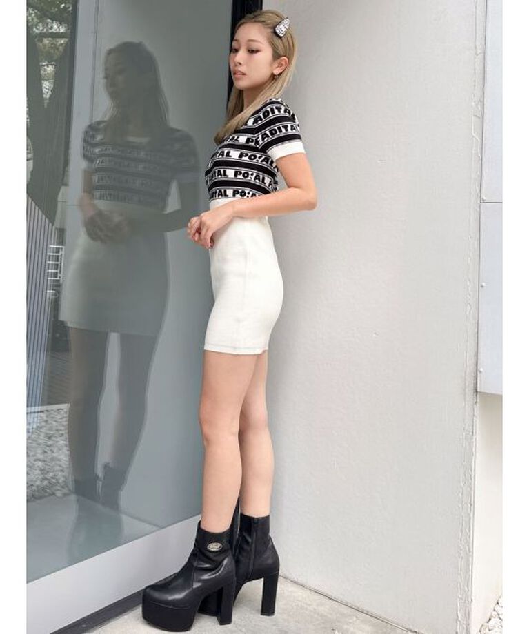 GYDA「POSH FADITAL borderニットワンピース」|ワンピース|