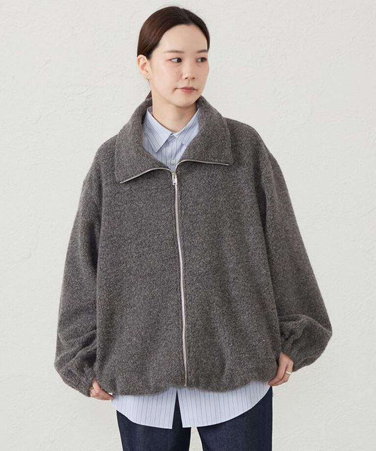 MACKINTOSH PHILOSOPHY「GREY LABEL  シープパイルブルゾン」|ブルゾン・スタジャン|チャコールグレー
