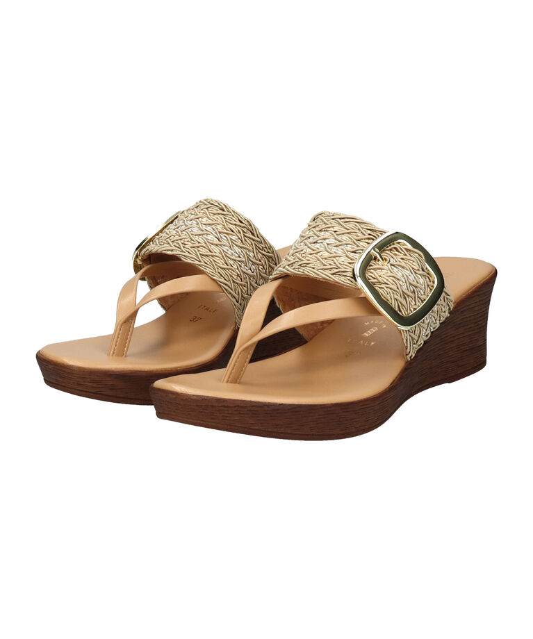 IMPORT SELECT「【ITALIAN SHOEMAKERS】ビッグバックルウェッジヒールサンダル(952339)」|サンダル|