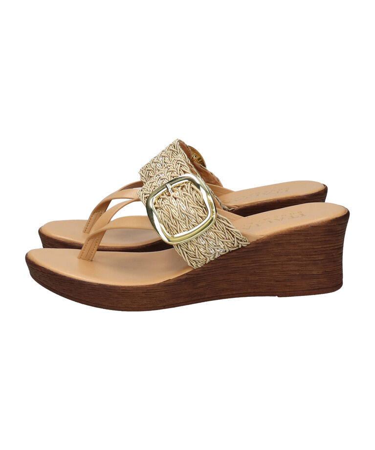 IMPORT SELECT「【ITALIAN SHOEMAKERS】ビッグバックルウェッジヒールサンダル(952339)」|サンダル|