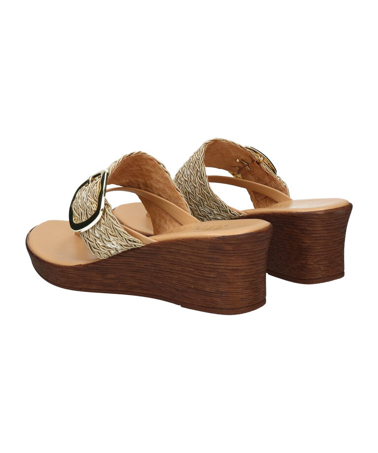 IMPORT SELECT「【ITALIAN SHOEMAKERS】ビッグバックルウェッジヒールサンダル(952339)」|サンダル|
