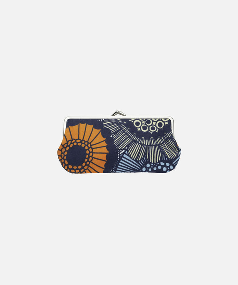 Marimekko「Pieni Siirtolapuutarha Silmalasikukkaro がま口ポーチ」|ポーチ|ﾎﾜｲﾄ×ﾗｲﾄｲｴﾛｰ