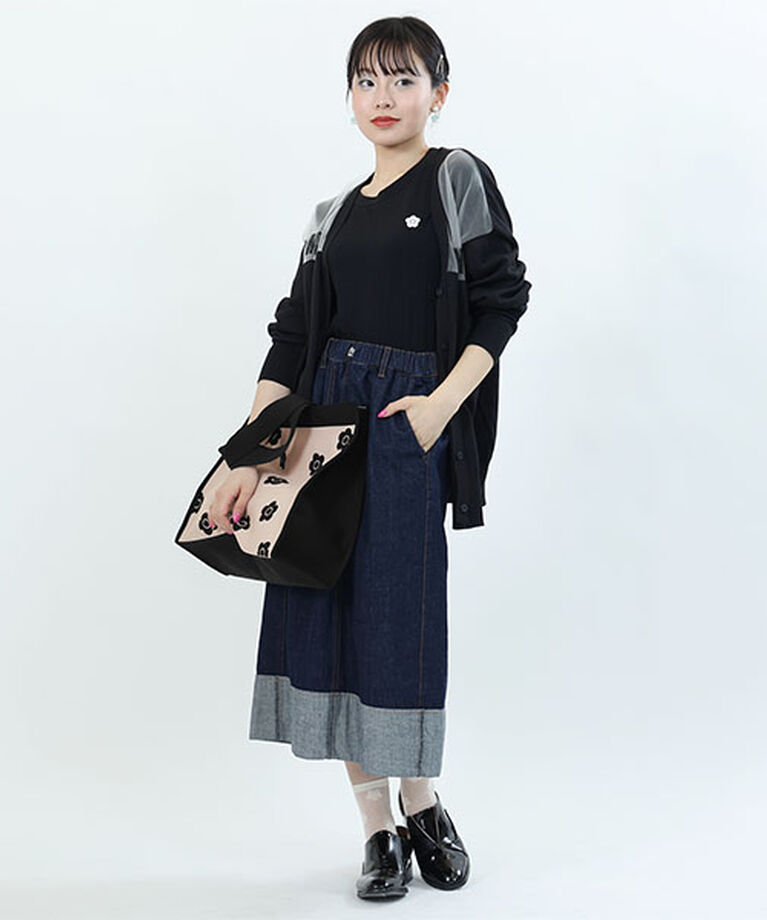 MARY QUANT「ニットジャカードデイジー トート」|トートバッグ|