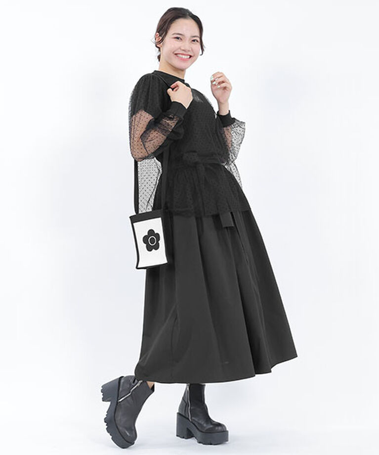MARY QUANT「BIGデイジーニットジャカード ショルダー」|ショルダー・メッセンジャー|