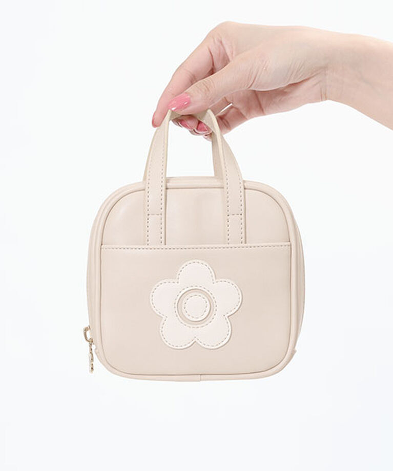 MARY QUANT「デイジーパッチアクセント デュオポーチ」|ポーチ|ベージュ