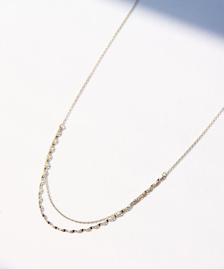 JUPITER「【K10】ダブルチェーンネックレス/40cm」|ネックレス|