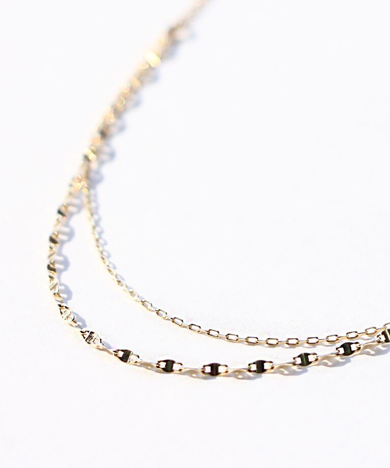 JUPITER「【K10】ダブルチェーンネックレス/40cm」|ネックレス|
