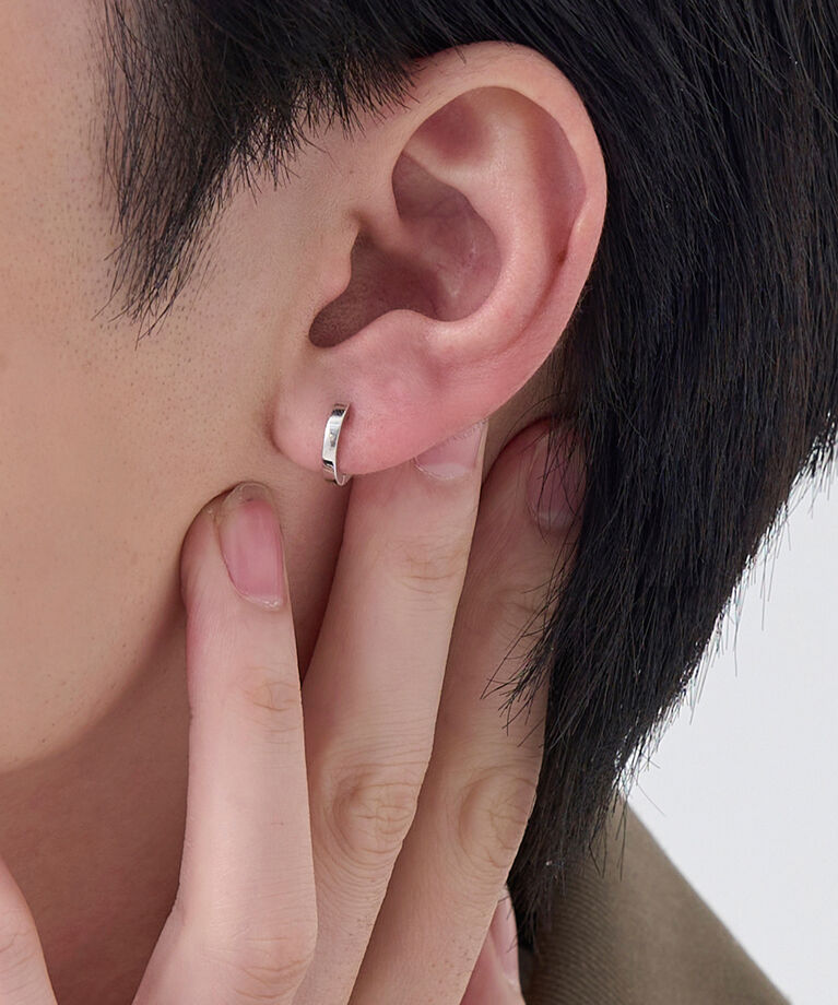JUPITER「【K10】ストレートフープピアス/片耳/ ユニセックス/シルバー」|ピアス|