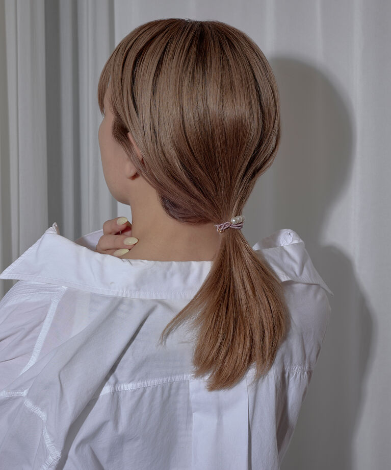 Phoebe「パールラインコンビヘアブレス ピンク」|ヘアゴム・シュシュ|