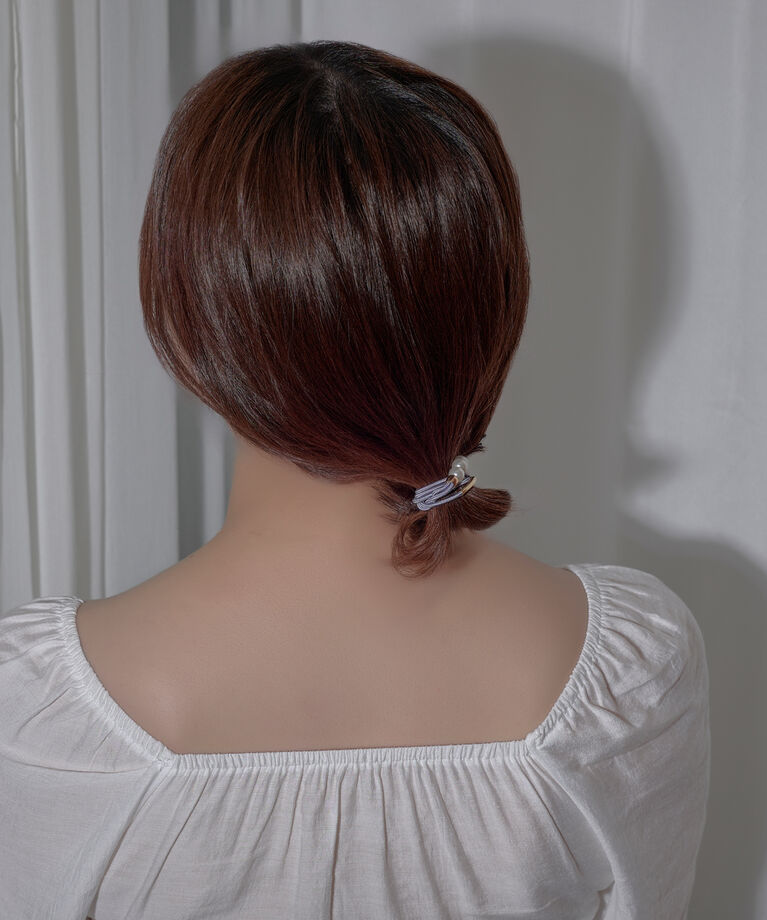 Phoebe「パールラインコンビヘアブレス グレー」|ヘアゴム・シュシュ|