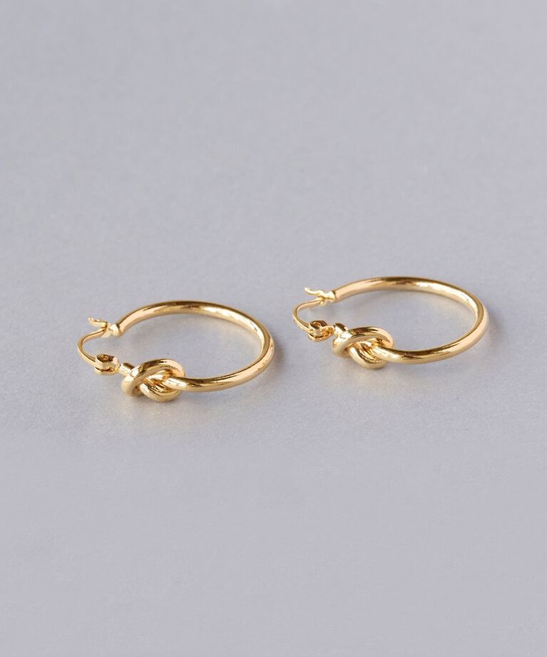 Phoebe「スタイリッシュノットフープピアス　ゴールド」|ピアス|