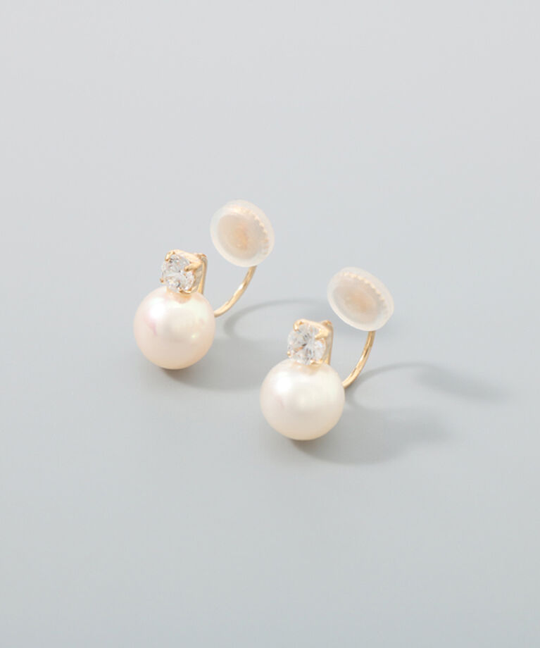 Phoebe「【K10】ジュエルパールイヤリング」|イヤリング|ゴールド