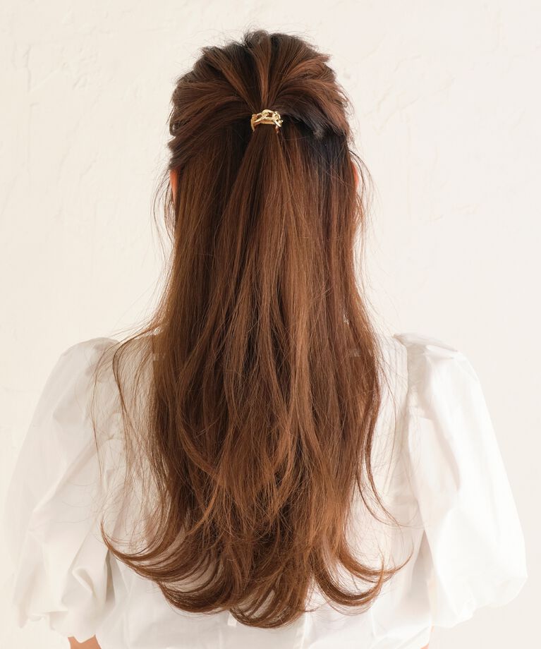 Phoebe「バイカラーチェーンヘアブレス　ブラウン」|ブレスレット・バングル|