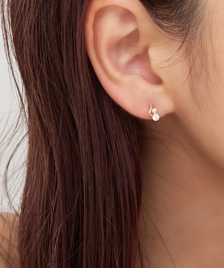 Phoebe「【K10】リーフィービジューピアス／BOXつき」|ピアス|ゴールド