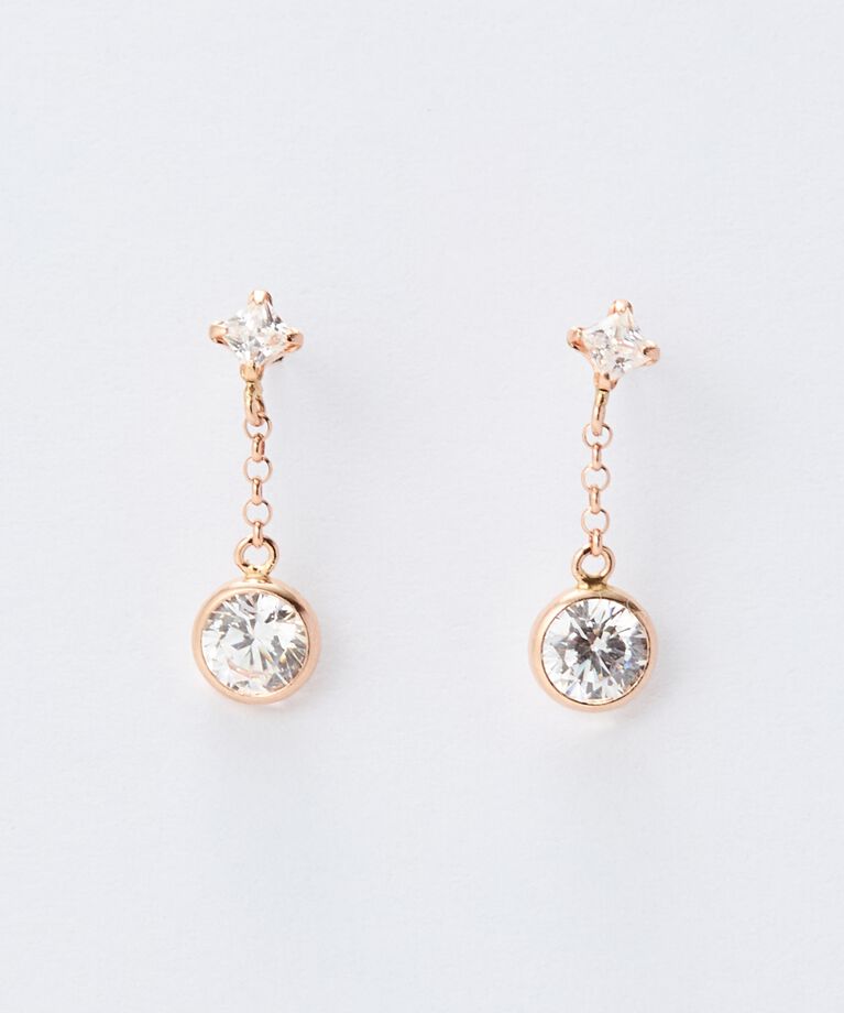 Phoebe「【 K10 】ティアーズビジューピアス　ローズゴールド／BOX＆ショッパーつき」|ピアス|ピンクゴールド