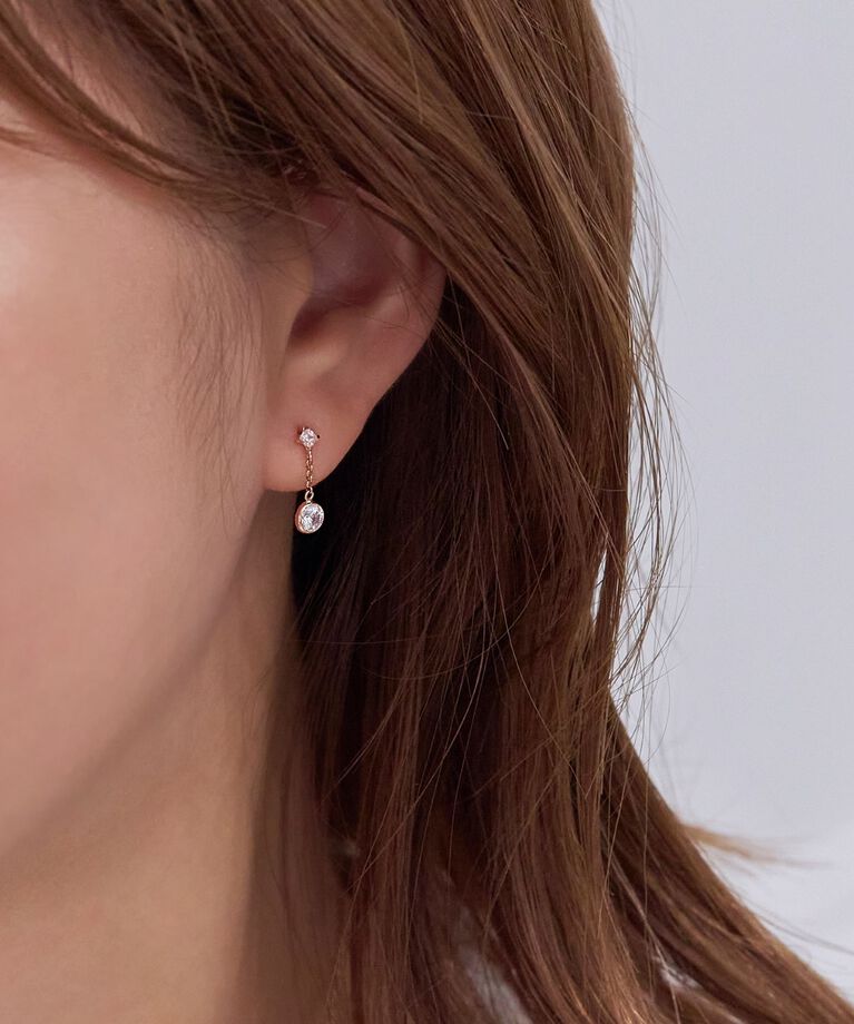 Phoebe「【 K10 】ティアーズビジューピアス　ローズゴールド／BOX＆ショッパーつき」|ピアス|