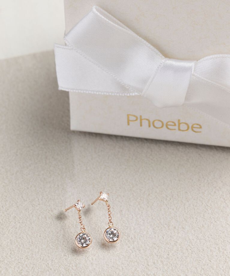 Phoebe「【 K10 】ティアーズビジューピアス　ローズゴールド／BOX＆ショッパーつき」|ピアス|