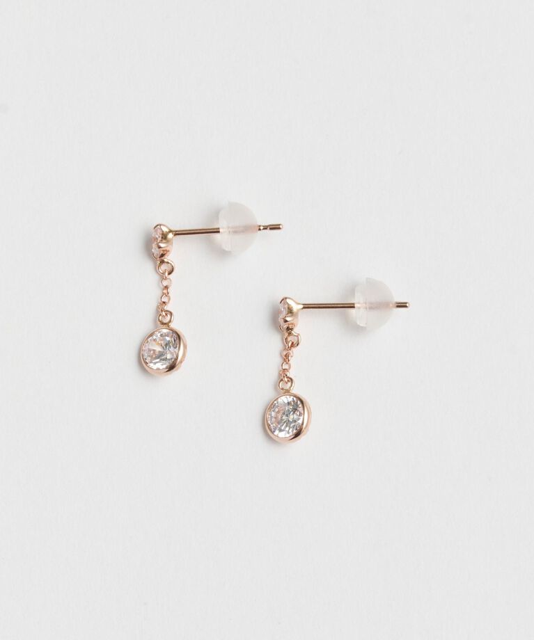 Phoebe「【 K10 】ティアーズビジューピアス　ローズゴールド／BOX＆ショッパーつき」|ピアス|