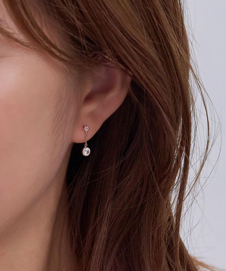 Phoebe「【 K10 】ティアーズビジューピアス　ローズゴールド／BOX＆ショッパーつき」|ピアス|