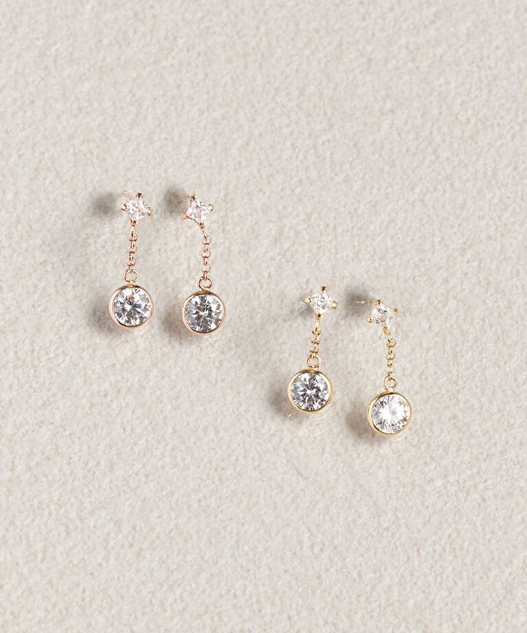 Phoebe「【 K10 】ティアーズビジューピアス　ローズゴールド／BOX＆ショッパーつき」|ピアス|