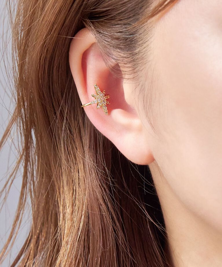 Phoebe「【金属アレルギー対応】【限定セット】ロマンティックスノーイヤリング&イヤーカフ」|イヤリング|